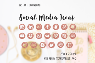 Download Rosegold Social Media Icons - Social media icons Collection
